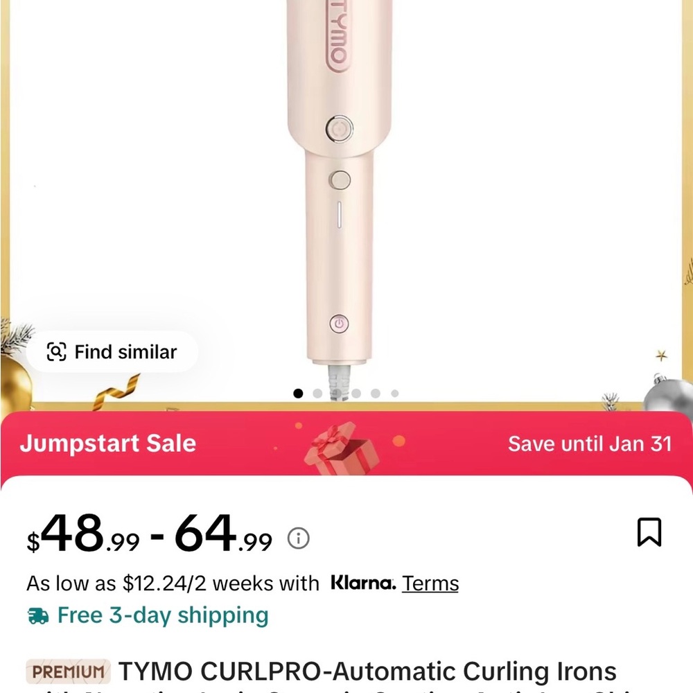 TYMO Curling Iron - Elegant Pink